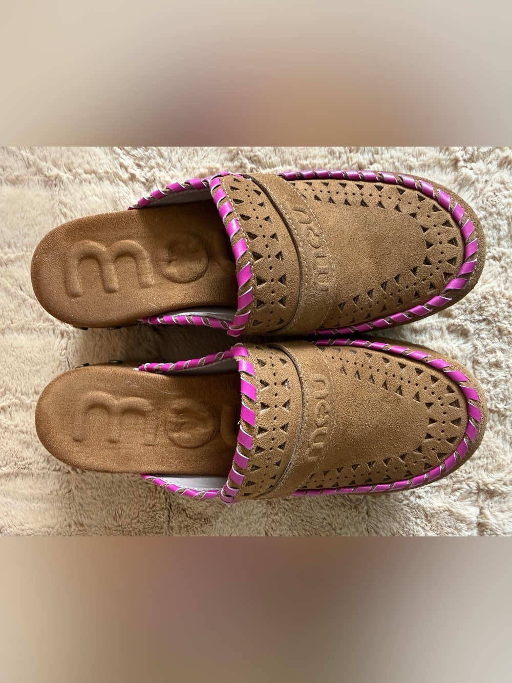 Mou Overstitched Suede Platform Rivets Clog - 8/38 Worn Once! - Picture 4 of 12